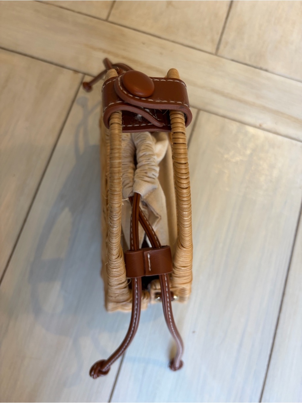 ZARA RATTAN RIGID MINI BAG - Picture 7 of 9